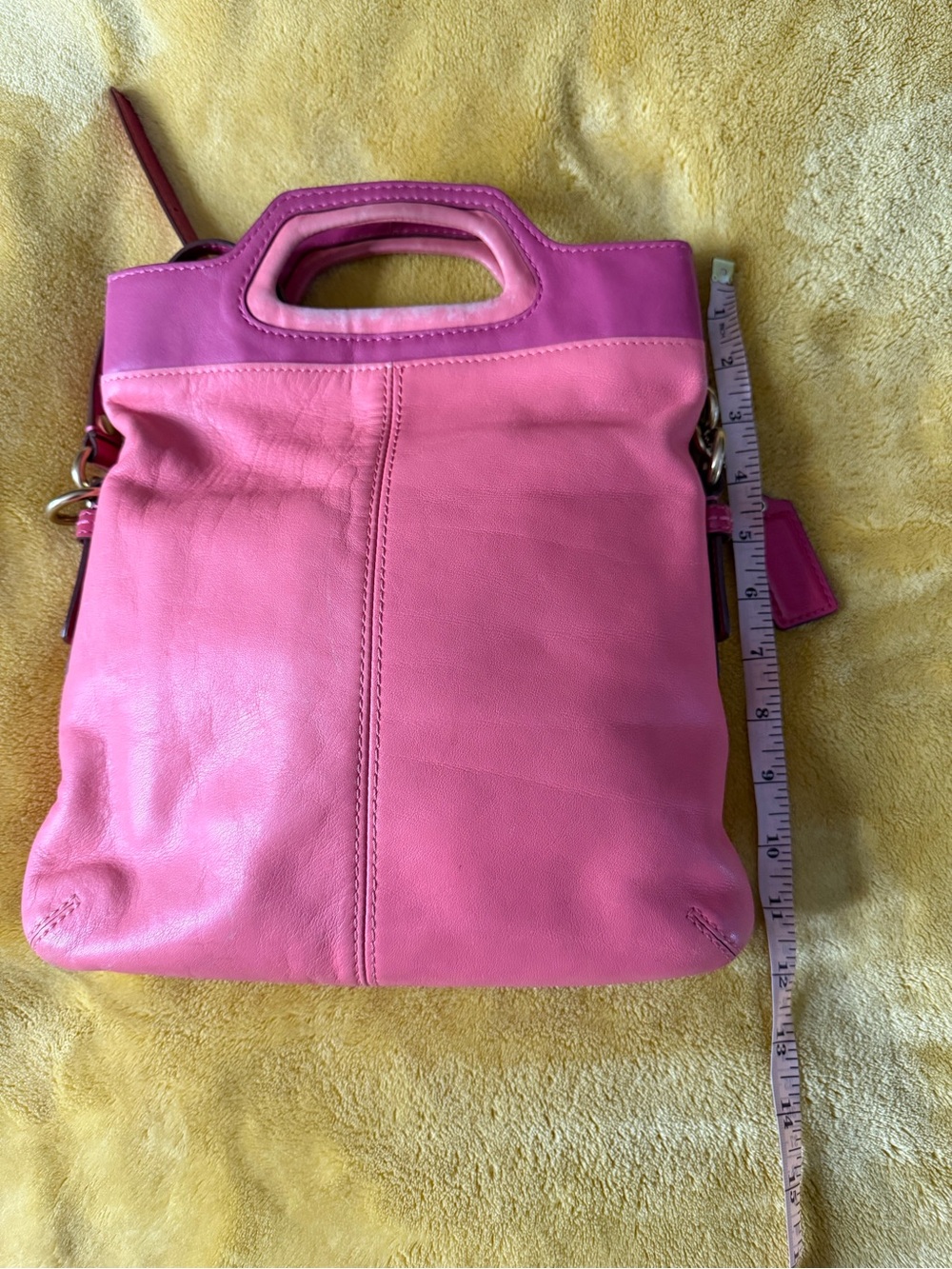 Coach Coral and Pink Leather Tote - Picture 7 of 12